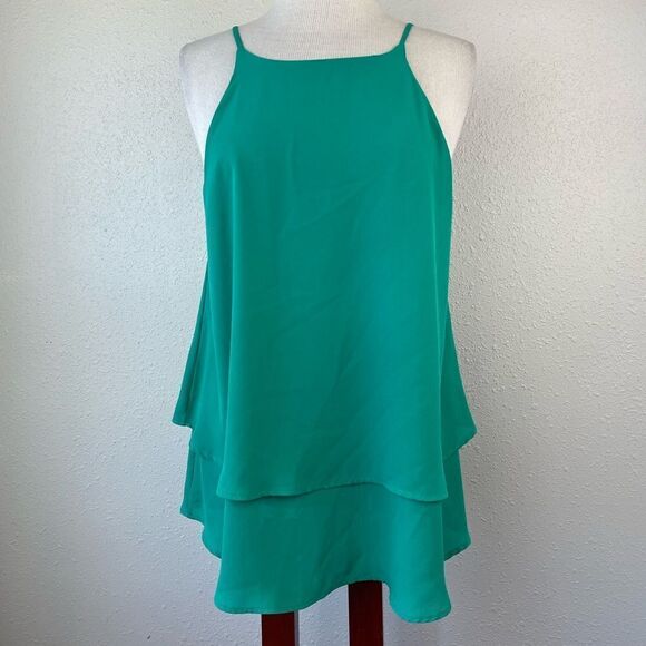 EmmaLee Green Blouse Tank Top Size L EUC - Picture 1 of 6